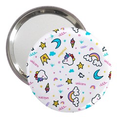 Unicorns-rainbows-seamless-pattern 3  Handbag Mirrors by Salman4z