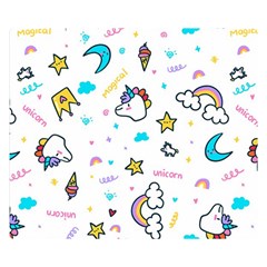 Unicorns-rainbows-seamless-pattern Premium Plush Fleece Blanket (small) by Salman4z