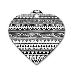 Boho-style-pattern Dog Tag Heart (two Sides) by Salman4z