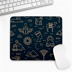 Dark-seamless-pattern-symbols-landmarks-signs-egypt -- Large Mousepad by Salman4z