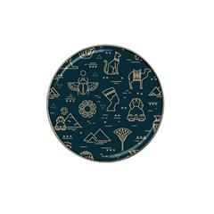 Dark-seamless-pattern-symbols-landmarks-signs-egypt -- Hat Clip Ball Marker by Salman4z