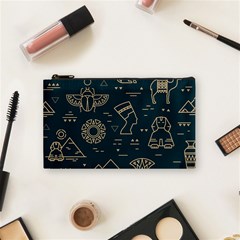 Dark-seamless-pattern-symbols-landmarks-signs-egypt -- Cosmetic Bag (small) by Salman4z