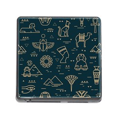 Dark-seamless-pattern-symbols-landmarks-signs-egypt -- Memory Card Reader (square 5 Slot) by Salman4z