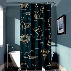 Dark-seamless-pattern-symbols-landmarks-signs-egypt -- Shower Curtain 36  X 72  (stall)  by Salman4z