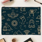 Dark-seamless-pattern-symbols-landmarks-signs-egypt -- Cosmetic Bag (XXXL) Front