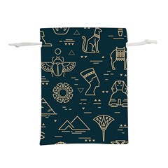 Dark-seamless-pattern-symbols-landmarks-signs-egypt -- Lightweight Drawstring Pouch (m) by Salman4z