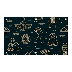 Dark-seamless-pattern-symbols-landmarks-signs-egypt -- Banner And Sign 5  X 3  by Salman4z