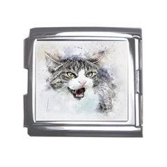 Cat Pet Art Abstract Watercolor Mega Link Italian Charm (18mm) by Jancukart