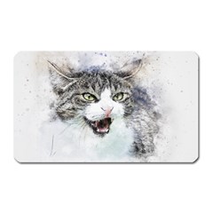 Cat Pet Art Abstract Watercolor Magnet (rectangular)