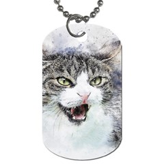 Cat Pet Art Abstract Watercolor Dog Tag (one Side)