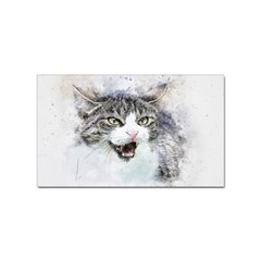 Cat Pet Art Abstract Watercolor Sticker Rectangular (10 Pack)