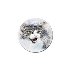 Cat Pet Art Abstract Watercolor Golf Ball Marker