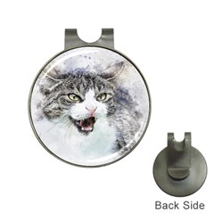 Cat Pet Art Abstract Watercolor Hat Clips With Golf Markers