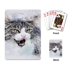 Cat Pet Art Abstract Watercolor Playing Cards Single Design (rectangle)