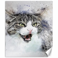 Cat Pet Art Abstract Watercolor Canvas 20  X 24 