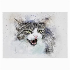 Cat Pet Art Abstract Watercolor Large Glasses Cloth