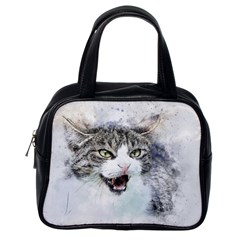 Cat Pet Art Abstract Watercolor Classic Handbag (one Side)