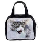 Cat Pet Art Abstract Watercolor Classic Handbag (Two Sides) Front