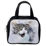 Cat Pet Art Abstract Watercolor Classic Handbag (Two Sides) Back