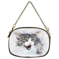 Cat Pet Art Abstract Watercolor Chain Purse (two Sides)