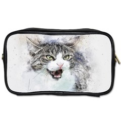 Cat Pet Art Abstract Watercolor Toiletries Bag (two Sides)