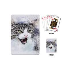 Cat Pet Art Abstract Watercolor Playing Cards Single Design (mini)