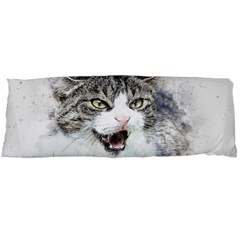 Cat Pet Art Abstract Watercolor Body Pillow Case (dakimakura) by Jancukart