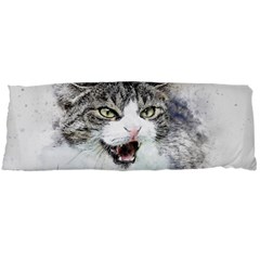 Cat Pet Art Abstract Watercolor Body Pillow Case Dakimakura (two Sides) by Jancukart