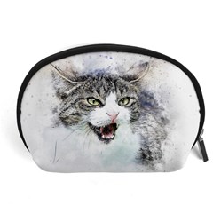 Cat Pet Art Abstract Watercolor Accessory Pouch (large) by Jancukart