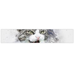 Cat Pet Art Abstract Watercolor Large Premium Plush Fleece Scarf 