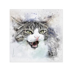 Cat Pet Art Abstract Watercolor Square Satin Scarf (30  X 30 )