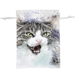 Cat Pet Art Abstract Watercolor Lightweight Drawstring Pouch (xl) by Jancukart