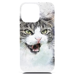 Cat Pet Art Abstract Watercolor Iphone 14 Pro Max Black Uv Print Case