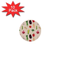 Vegetables 1  Mini Buttons (10 Pack)  by SychEva