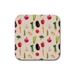 Vegetables Rubber Coaster (square) by SychEva