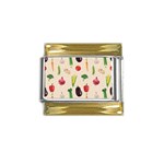 Vegetables Gold Trim Italian Charm (9mm) Front