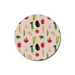 Vegetables Rubber Round Coaster (4 Pack) by SychEva