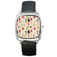 Vegetables Square Metal Watch by SychEva