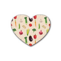 Vegetables Rubber Coaster (heart) by SychEva