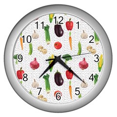 Vegetable Wall Clock (silver) by SychEva