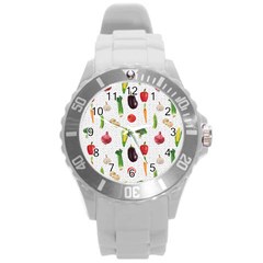 Vegetable Round Plastic Sport Watch (l) by SychEva