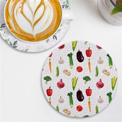 Vegetable Uv Print Round Tile Coaster by SychEva