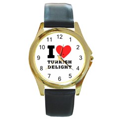 I Love Turkish Delight Round Gold Metal Watch by ilovewhateva