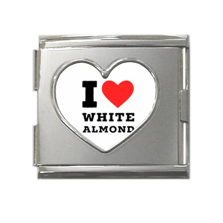 I love white almond Mega Link Heart Italian Charm (18mm)