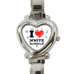 I Love White Almond Heart Italian Charm Watch by ilovewhateva