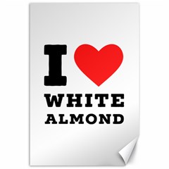 I Love White Almond Canvas 24  X 36  by ilovewhateva