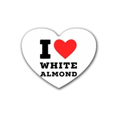 I Love White Almond Rubber Heart Coaster (4 Pack) by ilovewhateva