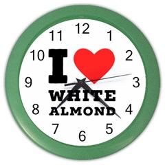 I Love White Almond Color Wall Clock by ilovewhateva