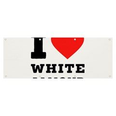 I Love White Almond Banner And Sign 8  X 3  by ilovewhateva