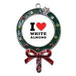 I love white almond Metal X Mas Lollipop with Crystal Ornament Front